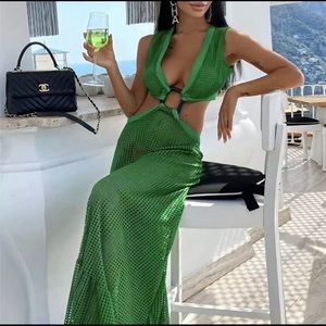 Green summer dress XS/S